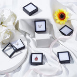 Acrylic Jewelry Gift Boxes, with Clear PVC Windows and White Sponge Inside, Square, Black, 4x4x1.8cm