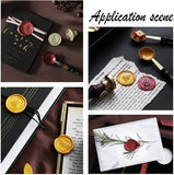 DIY Scrapbook, Brass Wax Seal Stamp and Wood Handle Sets, Flower Pattern, 90mm, Stamps: 25x14.5mm