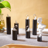 1 Set Acrylic Jewelry Finger Ring Displays Stands, Column, Black, 2x3.2~9.2cm, 7pcs/set