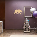 Laser Cut Wooden Wall Sculpture, Torus Wall Art, Home Decor Meditation Symbol, Bear, BurlyWood, 25x14cm