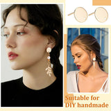 Brass Stud Earring Findings, with Loop and Earring Backs, Real 18K Gold Plated, 20pcs/box