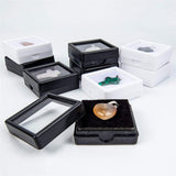 Plastic Jewelry Set Boxes, with Velvet Inside, Square, White, 40x40x15mm