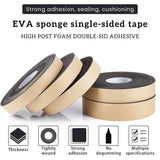 Strong Adhesion EVA Sponge Foam Rubber Tape, Anti-Collision Seal Strip, Black, 41x3mm, 10m/roll