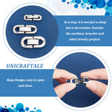 6Pcs 3 Styles 304 Stainless Steel Fold Over Clasp, for Jewellery, Stainless Steel Color, Link: 7.5~11.5x5.5~11x2.2~3mm, Clasp: 10.5x1.8~4.6x3~3.3mm, Hole: 1.8~5.6X3.5~5mm, about 2pcs/style