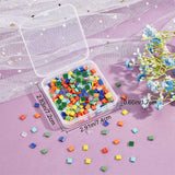 400Pcs 8 Colors 2-Hole Glass Seed Beads, Rectangle, Mixed Color, 5x4.5~5.5x2~2.5mm, Hole: 0.5~0.8mm, 50Pcs/color