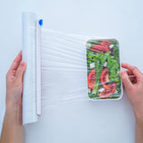 Plastic Reusable Cling Film Slide Cutter, for Food Wrap, Aluminum Foil and Wax Paper, Film Dispenser, Royal Blue, 380x9.5x23mm