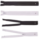 Garment Accessories, Nylon Zipper, Zip-fastener Components, White & Black, 235~240x25mm, 50strands/color, 100strands