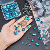 198Pcs 9 Style Sew on Rhinestone, Faceted Glass Rhinestone Cabochons, with Brass Prong Setting, Mixed Shapes, Mixed Color, 5~18x5~13x4.5~7mm, Hole: 0.8~1.2mm