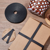 Paper with Iron Packages Ribbon, for Gift Wrapping, Black, 5/8 inch(15mm), about 21.87 Yards(20m)/Roll