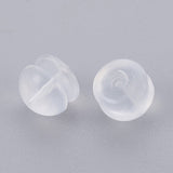 Silicone Ear Nuts, Earring Backs, 4x5mm, Hole: 1mm, 90pcs/box