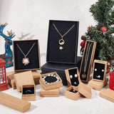 Kraft Paper Cardboard Jewelry Set Box, Earring & Necklace & Ring Box, Rectangle, BurlyWood, 13x11x3cm, 8pcs/set