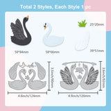 Carbon Steel Cutting Dies Stencils, for DIY Scrapbooking, Photo Album, Decorative Embossing Paper Card, Stainless Steel Color, Swan, 90~92x124~126x0.8mm, 2pcs/set