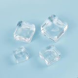 Glass Crystal Ball Stand, Square, Clear, 24~39.5x24~39.5x14.5~21.5mm, Inner Diameter: 16~32mm, 4pcs/set