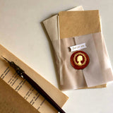 Wax Seal Stamp Set, Golden Tone Brass Sealing Wax Stamp Head, with Wood Handle, for Envelopes Invitations, Human, 83x22mm, Stamps: 25x14.5mm