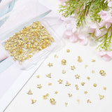 Alloy Cabochons, Epoxy Resin Supplies Filling Accessories, for Resin Jewelry Making, Mixed Shapes, Golden, 176pcs/box