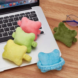 5Pcs 5 Colors Bone-shaped Fluffy Velvet Mouse Wrist Rest Band, Cotton Filled Wrist Support Pad, for Reducing Wrist Fatigue Pain, Mixed Color, 70x73x37mm, 1pc/color