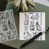 Custom PVC Plastic Clear Stamps, for DIY Scrapbooking, Photo Album Decorative, Cards Making, Rabbit, 160x110mm