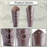 Imitation Leather Cuff Cord Bracelet, Adjustable Gauntlet Wristband Arm Guard for Men Women, Coffee, 8-1/2 inch(21.5cm)