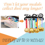 Sports Theme Iron Medal Hanger Holder Display Wall Rack, with Screws, Volleyball Pattern, 150x400mm