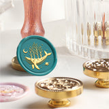 Brass Wax Seal Stamp with Handle, for DIY Scrapbooking, Whale Pattern, 89x30mm