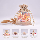 Cotton Packing Pouches, Drawstring Bags, with Organza Ribbons, Tan, 14~15x10~11cm, 20pcs/set