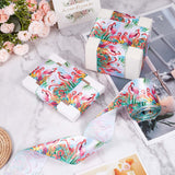 10 Yards Printed Polyester Ribbon, for Bowknot Making, Flat, Colorful, Flamingo Pattern, 5.1x0.02cm