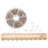 1 Box Iron Mixed Split Rings, Double Loops Jump Rings, Platinum, 4~10x1~1.3mm, about 2~7.4mm inner diameter