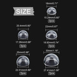 10pcs 5 style Transparent Glass Display Dome, Plant Terrarium Decor, Half Round, for DIY Display Case Wish Bottle, Clear, 18~30mm, Inner Diameter: 15.29~27.41mm, 2pcs/style