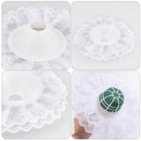 Lace Bouquet Collar, Lace Collar DIY Bouquet Holder, for Wedding Flower Holder Packaging Accessories, White, 230x4mm, Hole: 31mm, 6pcs