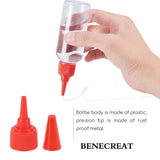 Plastic Empty Bottle for Liquid, Pointed Mouth Top Cap, Red, 12.4x3.5cm, Capacity: 60ml, 20pcs/set