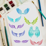 PET Hollow Out Drawing Painting Stencils, for DIY Scrapbook, Photo Album, Wing Pattern, 30x30cm