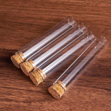 Empty Glass Bottles, with Wood Cover, Wishing Bottle, Clear, 2x13.35cm, capacity: about 30ml, 20pcs/box