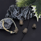 4Pcs Tibetan Style Alloy European Beads, Large Hole Beads, Skull Head, Antique Silver, 22x16x13mm, Hole: 5mm