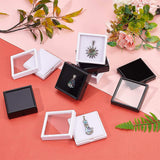 Acrylic Jewelry Box, Visual Box, Square, White, 61x61x20mm, Ratent: 51x51mm