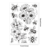 Custom PVC Plastic Clear Stamps, for DIY Scrapbooking, Photo Album Decorative, Cards Making, Bees, 160x110x3mm