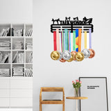 Iron Medal Hanger Holder Display Wall Rack, with Screws, Taekwondo, Black, 150x400mm