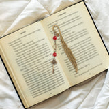 10Pcs 10 Style Tibetan Style Alloy Gemstone Bookmark, Feather with Key, Antique Bronze, 182~245mm, 1pc/style
