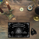 Pendulum Dowsing Divination Board Set, Wooden Spirit Board Black Talking Board Game for Spirit Hunt Birthday Party Supplies with Planchette, Evil Eye Pattern, 300x210x5mm, 2pcs/set