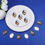 DIY Link Making, with Tibetan Style Oval Alloy Cabochon Connector Settings and Transparent Oval Glass Cabochons, Clear, Connector Setting: Tray: 25x18mm, 34x20.5x2mm, Hole: 2mm, Cabochon: 25x18x5mm, 48pcs/set