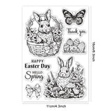 Custom PVC Plastic Clear Stamps, for DIY Scrapbooking, Photo Album Decorative, Cards Making, Rabbit, 160x110x3mm