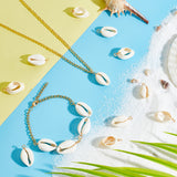 60Pcs Natural Cowrie Shell Pendants, with Eco-Friendly Copper Wire, Real 18K Gold Plated, 27~30x14~15x7~7.5mm, Hole: 4mm