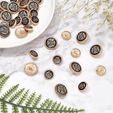 80Pcs 2 Style 1-Hole Alloy Buttons, Half Round with Crown & Badge, with Enamel, for Sewing Crafting, Matte Rose Gold Color, 40pcs/style