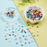 450Pcs 15 Colors 2-Hole Glass Seed Beads, Transparent Colours, Rectangle, Mixed Color, 4.5~5.5x2x1~2.5mm, Hole: 0.5~0.8mm, 30pcs/colors