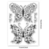 Custom PVC Plastic Clear Stamps, for DIY Scrapbooking, Photo Album Decorative, Cards Making, Butterfly, 160x110x3mm