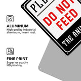 2Pcs 2 Style Aluminum Warning Signs, Vertical, Rectangle with Word Please Do Not Feed, Word, 250x180x0.8mm, 1pc/style
