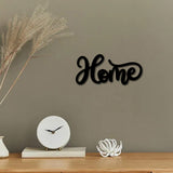 Laser Cut Basswood Wall Sculpture, for Home Decoration Kitchen Supplies, Word Home, Black, 120x261x5mm