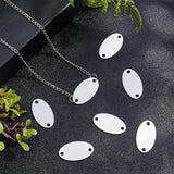 Blank Aluminium Plates, Oval with 2 Holes, Silver, 34.5x19x1mm, Hole: 3.3mm, 30pcs/box