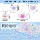 168Pcs 24 Style Transparent Acrylic Beads, Frosted, Bead in Bead, Mixed Shapes, Mixed Color, 9.5~15.5x9~21.5x6~11.5mm, hole: 2~2.5mm