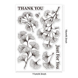 Custom PVC Plastic Clear Stamps, for DIY Scrapbooking, Photo Album Decorative, Cards Making, Ginkgo Leaf, 160x110x3mm