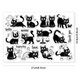 PVC Stamps, for DIY Scrapbooking, Photo Album Decorative, Cards Making, Stamp Sheets, Film Frame, Cat Shape, 21x14.8x0.3cm